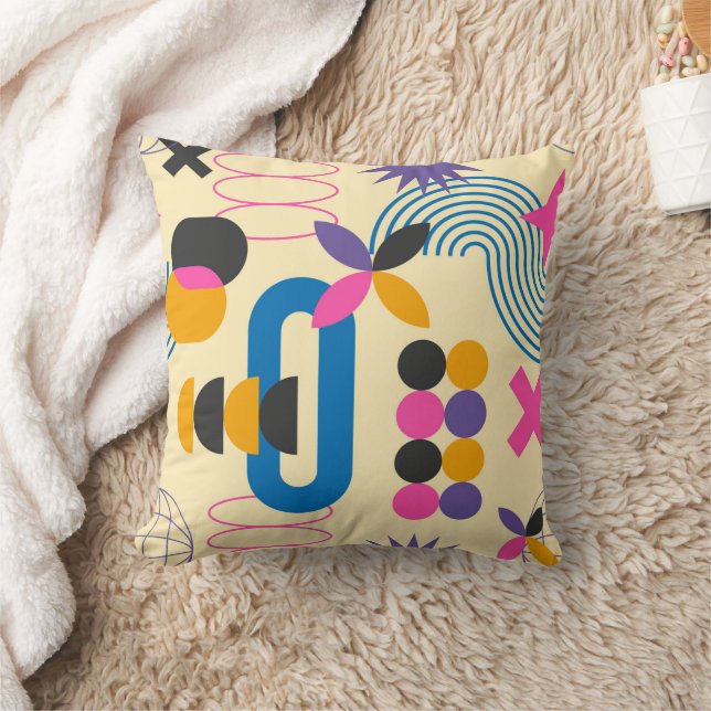 Abstrakt Fungerande geometriskt Mönster Kudde (Filt)