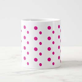 Abstrakt, funky rosa polka dots jumbo mugg