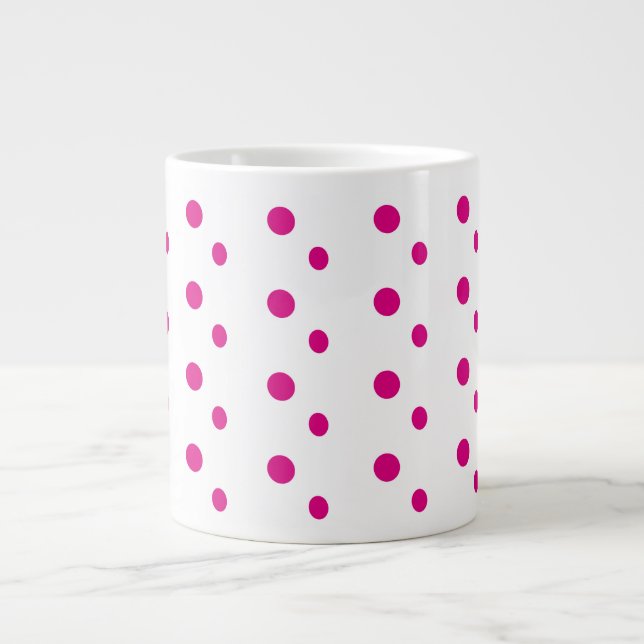 Abstrakt, funky rosa polka dots jumbo mugg (Framsidan)