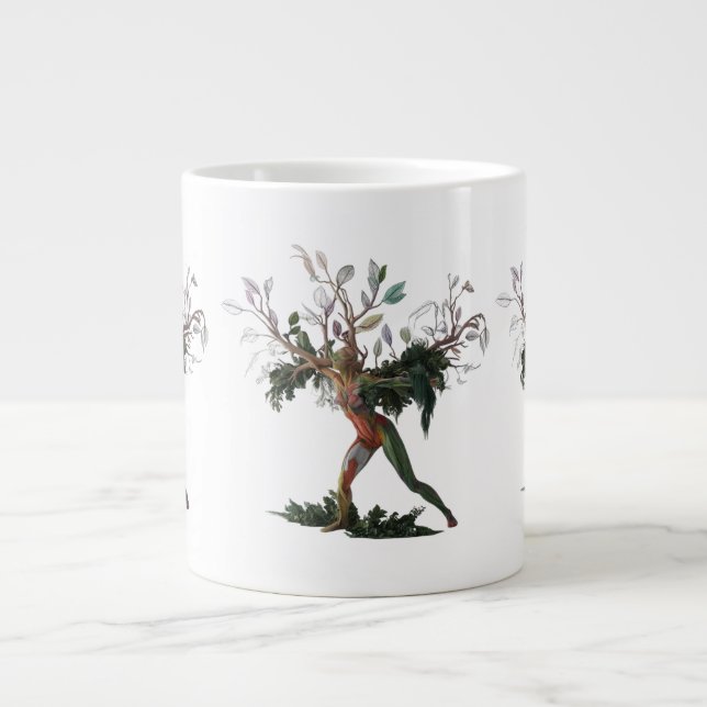 Abstrakt Fusion av människa och natur | Specialjum Jumbo Mugg (Framsidan)