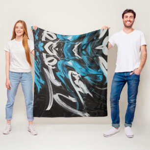 Abstrakt fusion: Färgglada stänk och dynamiska lin Fleecefilt