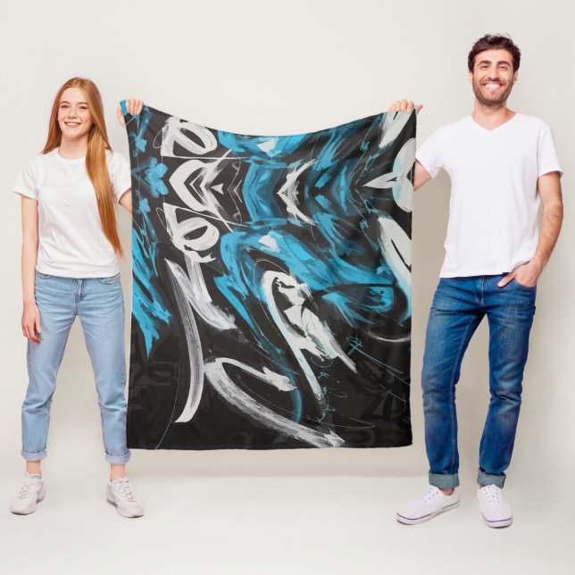 Abstrakt fusion: Färgglada stänk och dynamiska lin Fleecefilt (På plats)