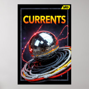 Abstrakt Futuristisk Bild av en Metallisk Sfär Poster
