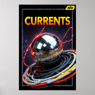Abstrakt Futuristisk Bild av en Metallisk Sfär Poster