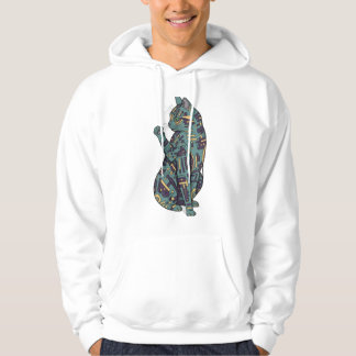 Abstrakt futuristisk kattdesign hoodie