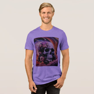 Abstrakt Galactic Vintage-stil Skull T Shirt