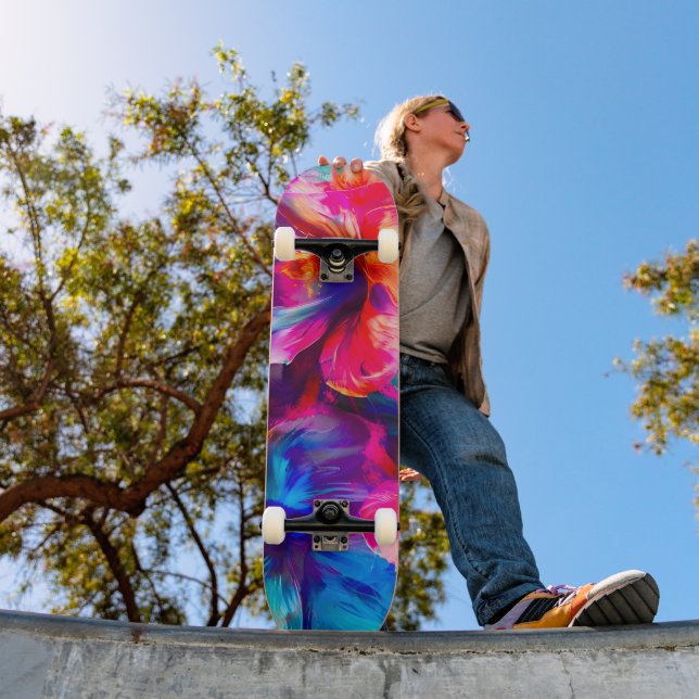 Abstrakt Garden Bloom Mini Skateboard Bräda 18,5 Cm (Utomhus 1)
