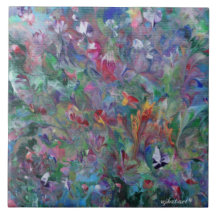 Abstrakt Garden Ceramic Tile