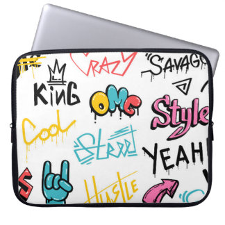 Abstrakt Gata graffiti som skriver inslag med g Laptop Fodral