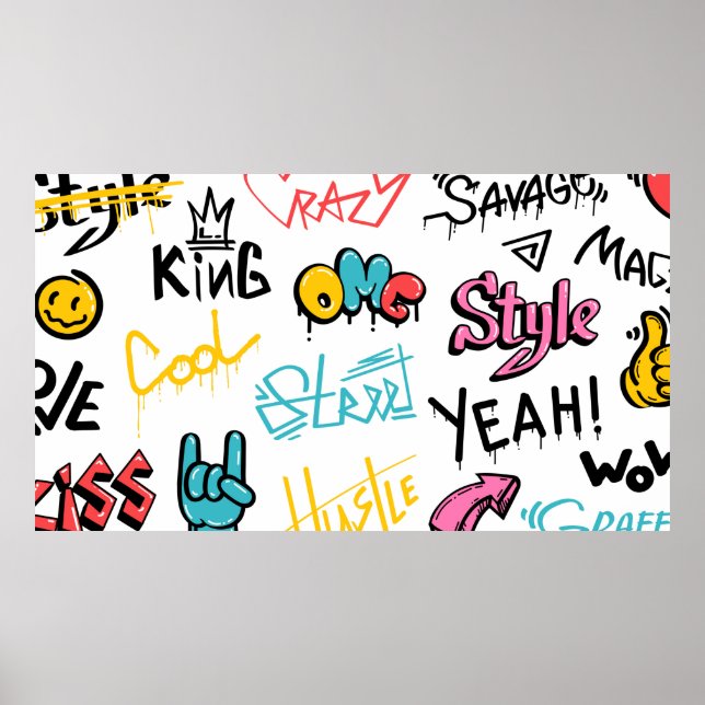 Abstrakt Gata graffiti som skriver inslag med g Poster (Framsidan)