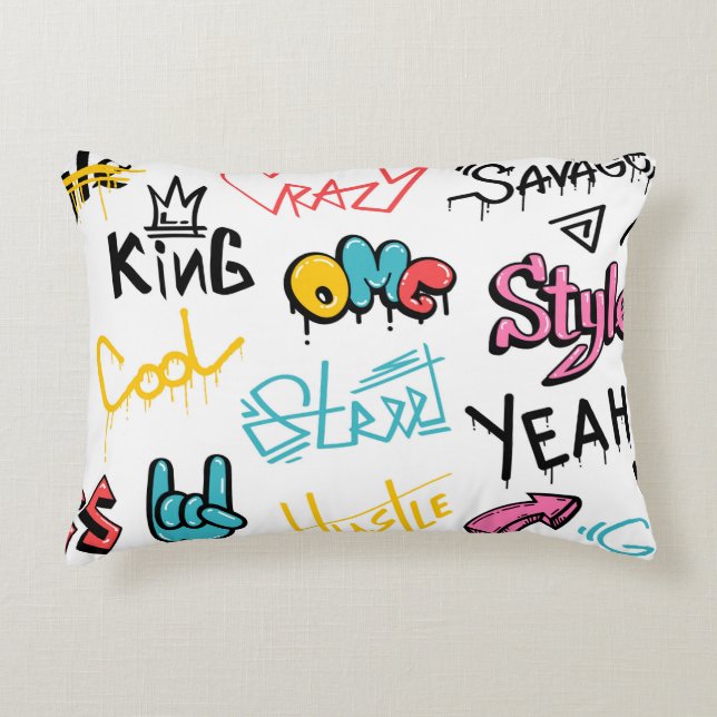 Abstrakt Gata graffiti som skriver inslag med g Prydnadskudde (Framsidan)