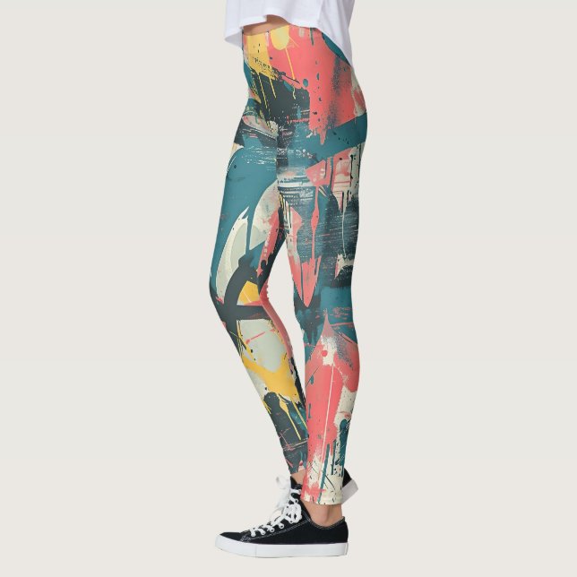 Abstrakt gatukonst leggings (Vänster)