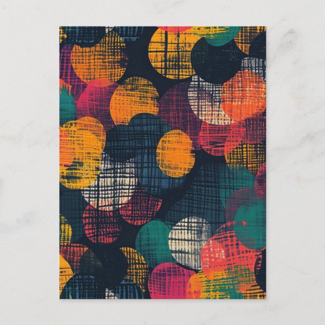 Abstrakt Gauze Fabric Circles Mönster Vykort (Framsida)