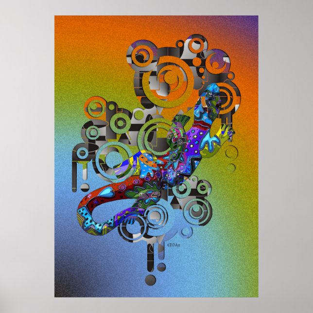 abstrakt Gecko Poster (Framsidan)