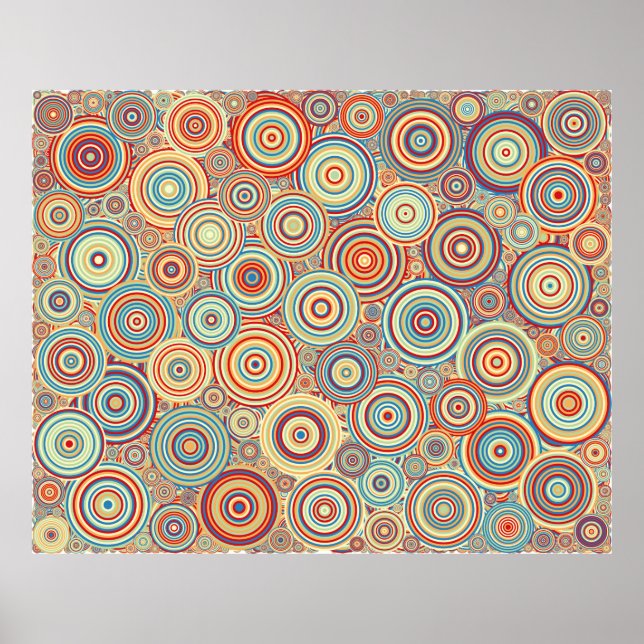 Abstrakt Generative Art färg distribuerade cirklar Poster (Framsidan)