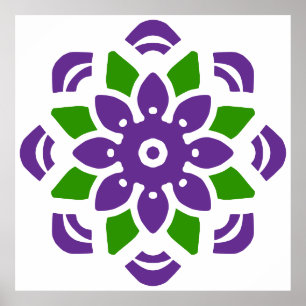 Abstrakt Geo Mandala Flower Poster
