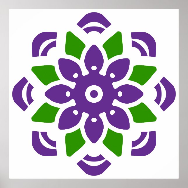 Abstrakt Geo Mandala Flower Poster (Framsidan)