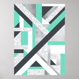Abstrakt Geo - Marble & Mint Poster
