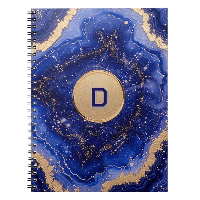 Abstrakt Geode-design med roséguldaccent Anteckningsbok (Framsidan)