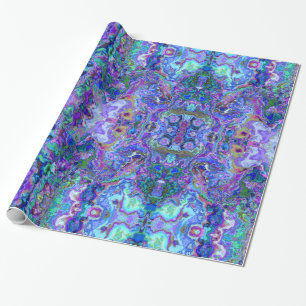 Abstrakt Geode Marbling i Peacock Färg Presentpapper