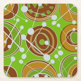 Abstrakt, geoform i brunt, guld och grönt underlägg papper kvadrat