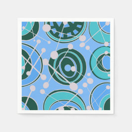 Abstrakt, geoformer i grönt, blå design pappersservett