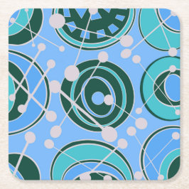 Abstrakt, geoformer i grönt, blå design underlägg papper kvadrat