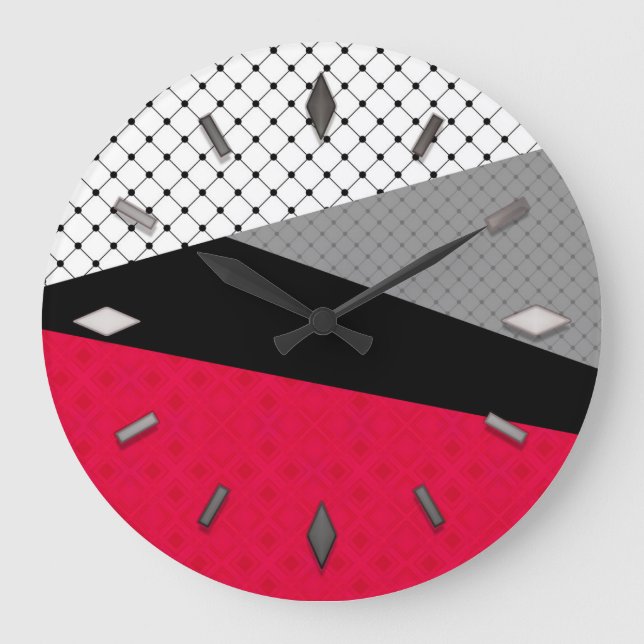 Abstrakt, geometri, elegant, färgstark, polygonal, stor klocka (Framsida)