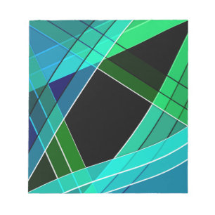 Abstrakt, geometri, grönt, blått, svart anteckningsblock