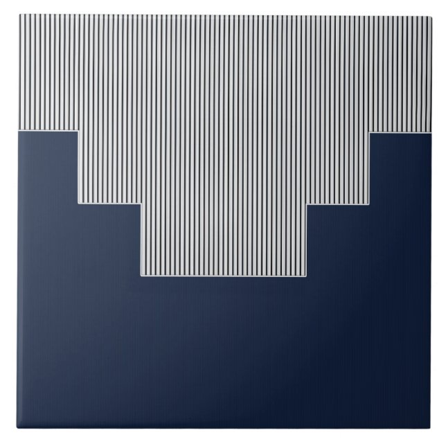 Abstrakt, geometri, lodrät linjer, marinblått kakelplatta (Framsidan)