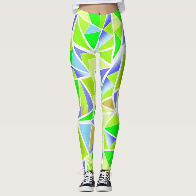 Abstrakt, geometri, polygonal leggings (Framsida)