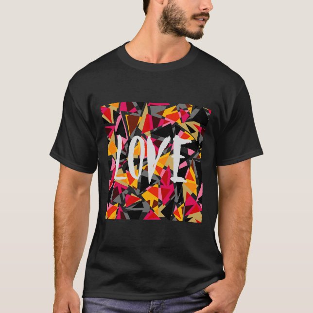 Abstrakt, geometri, trianglar, geometriska former t shirt (Framsida)