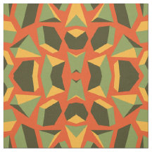 Abstrakt Geometric 3-D Orange Grönt Modern