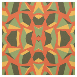 Abstrakt Geometric 3-D Orange Grönt Modern Tyg