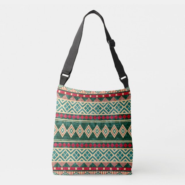 Abstrakt Geometric African Stil Mönster Axelväska (Framsida)