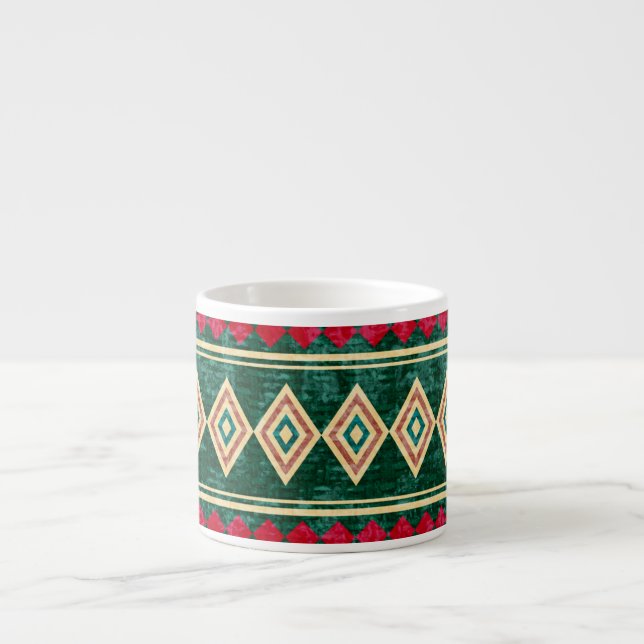 Abstrakt Geometric African Stil Mönster Espressomugg (Framsidan)