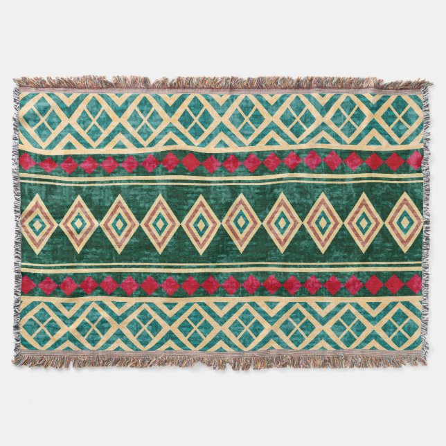 Abstrakt Geometric African Stil Mönster Filt (Framsidan)