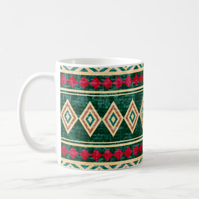 Abstrakt Geometric African Stil Mönster Kaffemugg (Vänster)