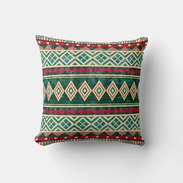 Abstrakt Geometric African Stil Mönster Kudde (Framsida)