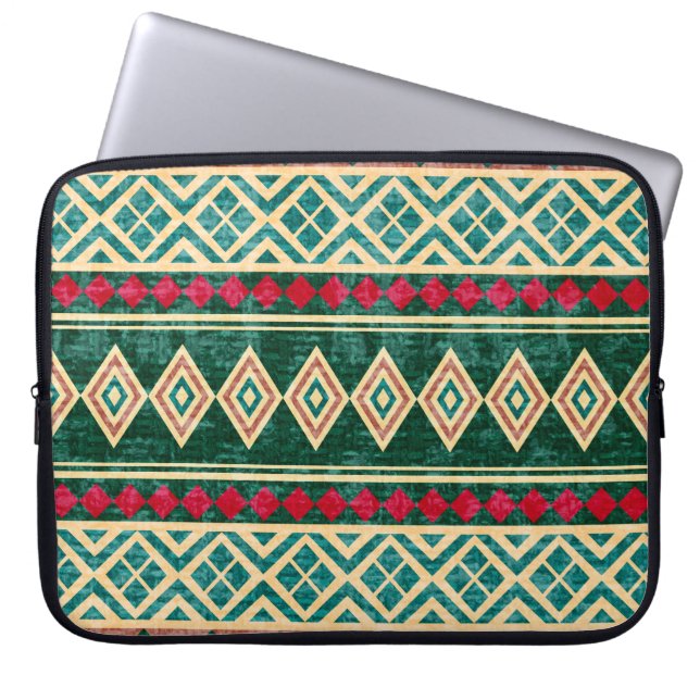 Abstrakt Geometric African Stil Mönster Laptop Fodral (Framsidan)