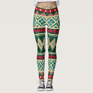 Abstrakt Geometric African Stil Mönster Leggings