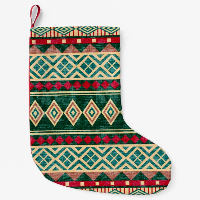 Abstrakt Geometric African Stil Mönster Liten Julstrumpa (Framsidan)
