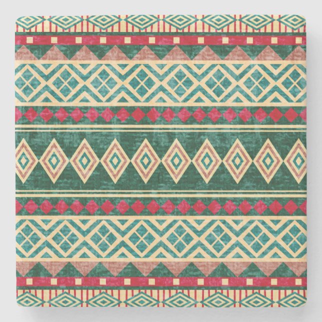 Abstrakt Geometric African Stil Mönster Stenunderlägg (Framsidan)