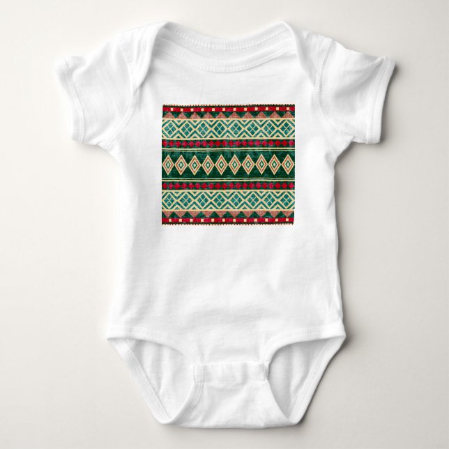 Abstrakt Geometric African Stil Mönster T Shirt (Framsida)