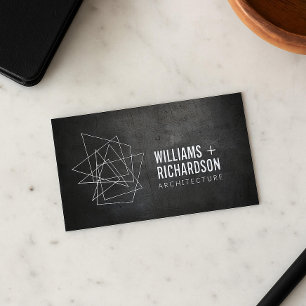 Abstrakt Geometric Architectural Logotyp Black Visitkort