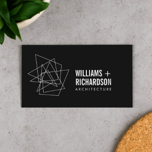 Abstrakt Geometric Architectural Logotyp Black/Whi Visitkort