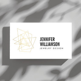 Abstrakt Geometric Architectural Logotyp White/Gul Visitkort