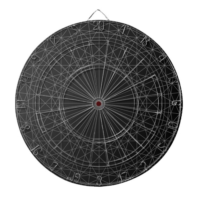Abstrakt Geometric Art Circle Black kreativ-gåva Darttavla (Framsidan)