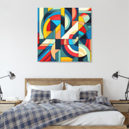 Abstrakt Geometric Art - Färg rutnätssammansättnin Canvastryck