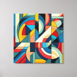 Abstrakt Geometric Art - Färg rutnätssammansättnin Canvastryck